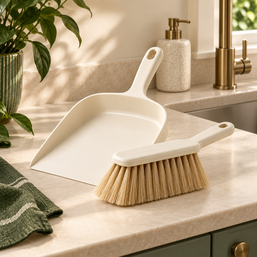 AI concept: dustpan-and-brush - contextual room scene