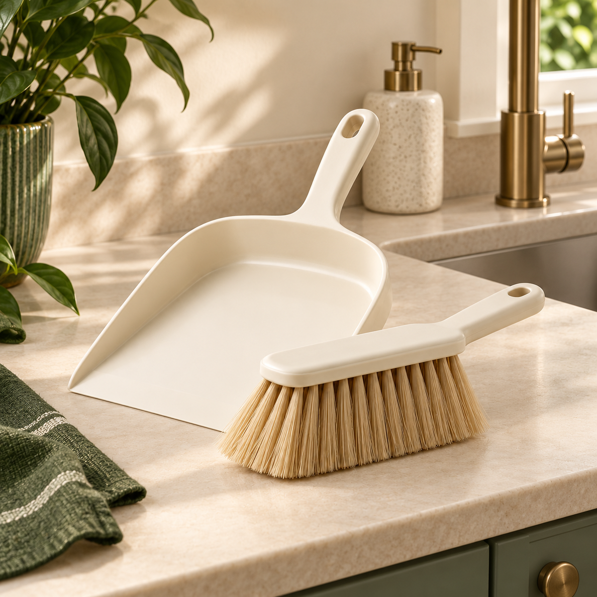 AI concept: dustpan-and-brush - contextual room scene