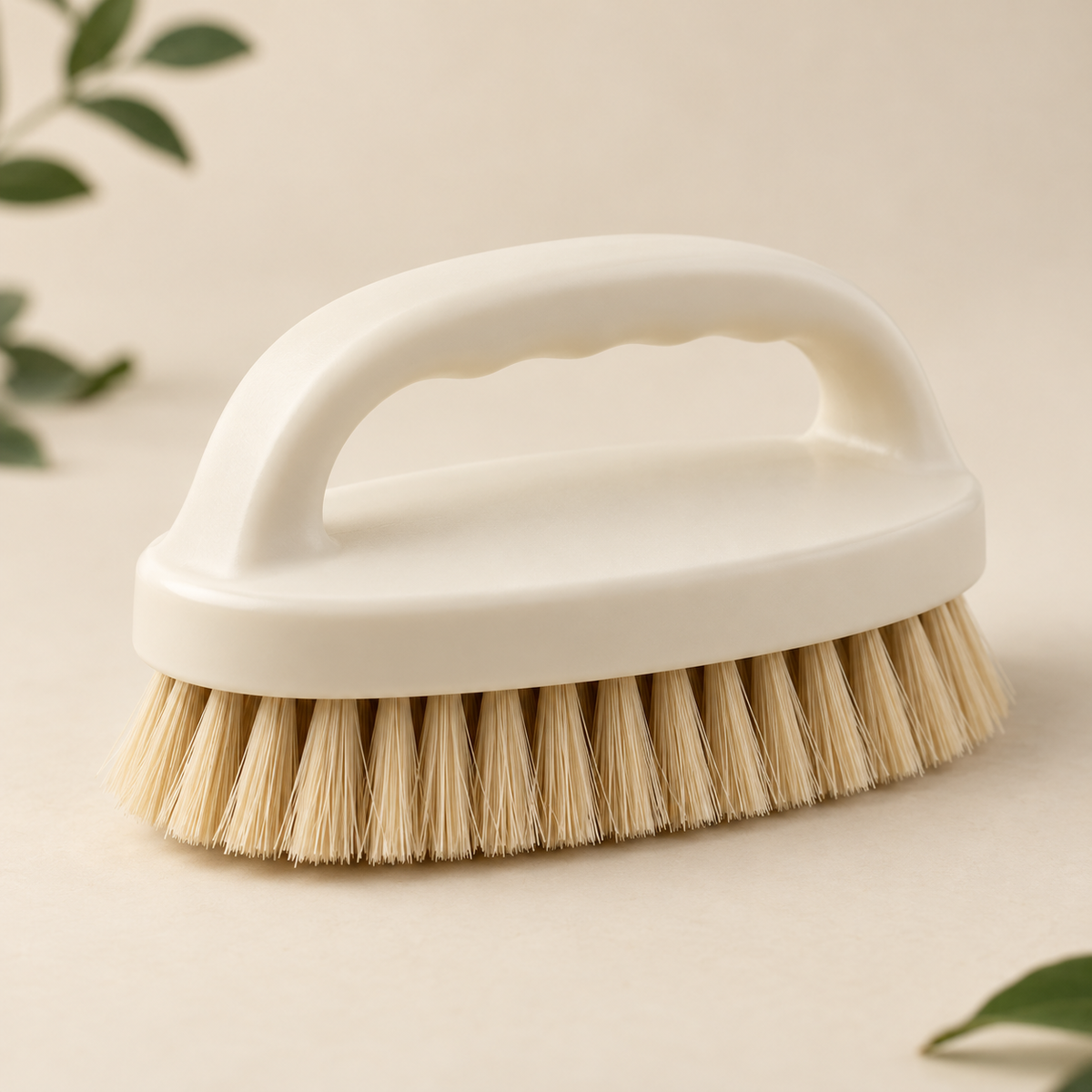 AI concept: hand-scrub-brush - front three-quarter studio view
