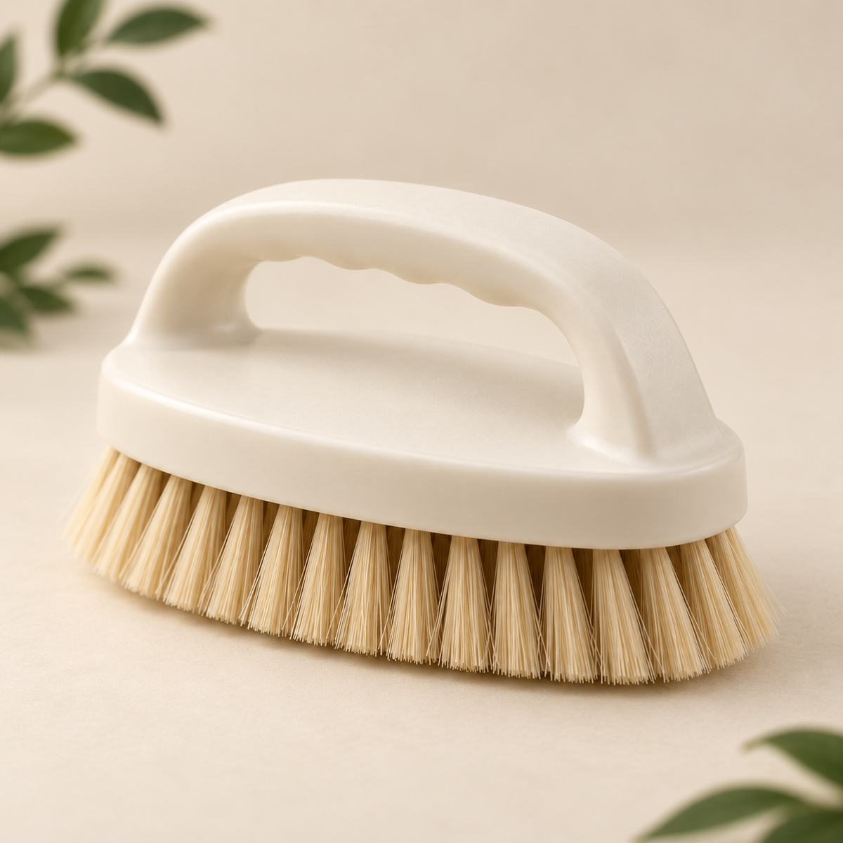 AI concept: hand-scrub-brush - reverse three-quarter studio view