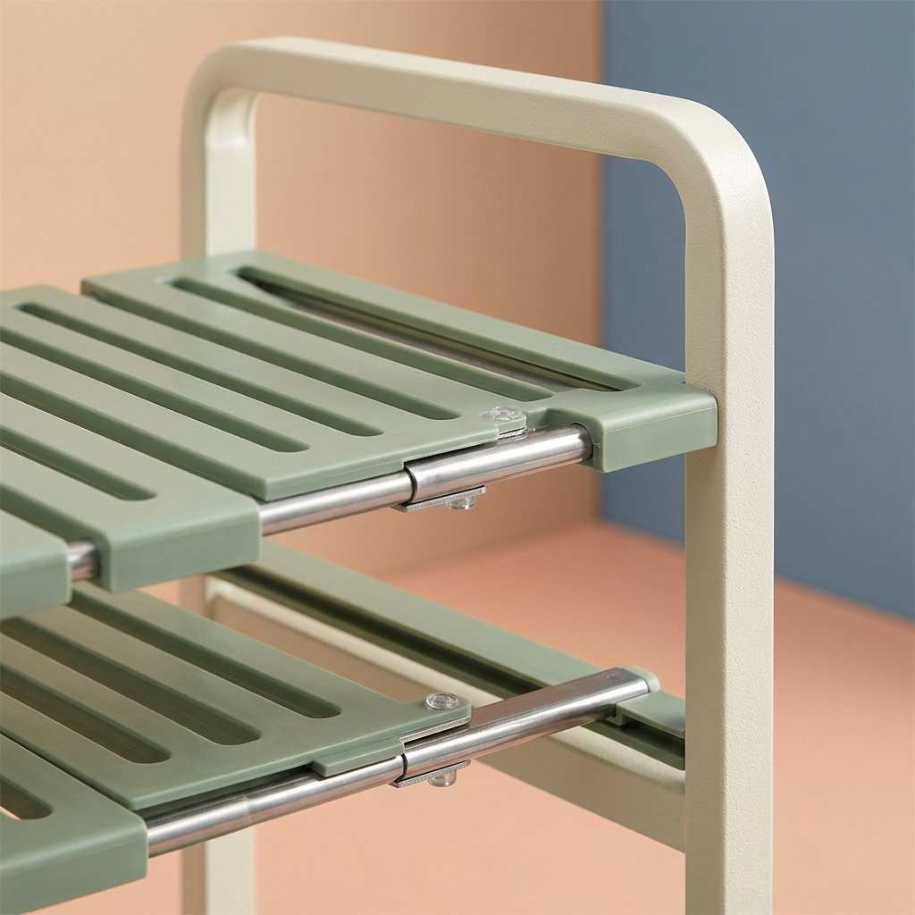 Concept close-up of overlapping silver-colored rails