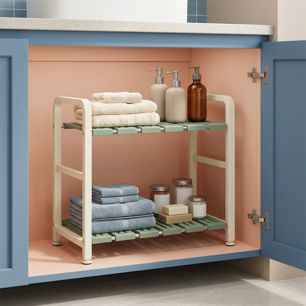 Concept organizer in a bathroom vanity setting