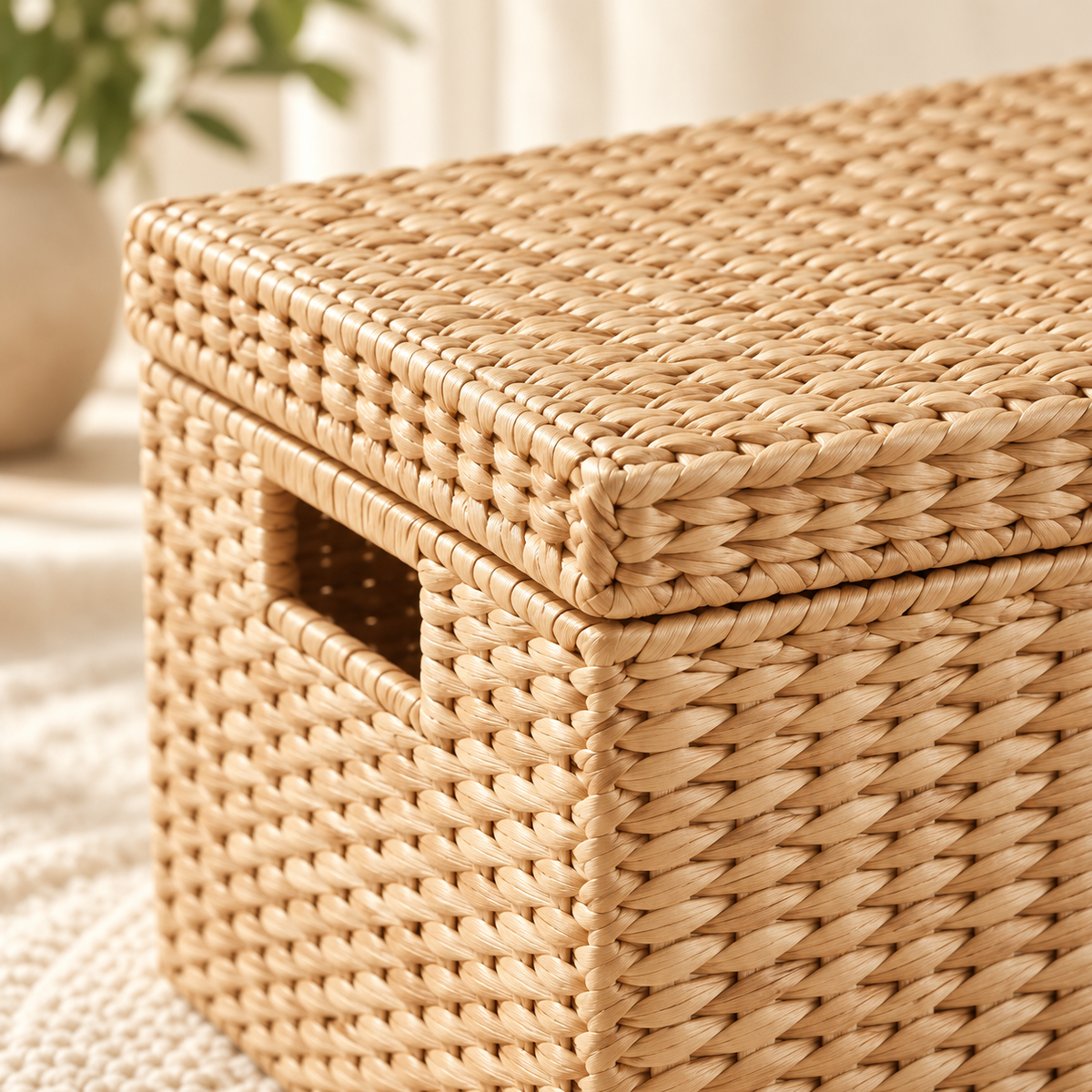 Lidded Storage Basket — AI concept, lid and handle detail
