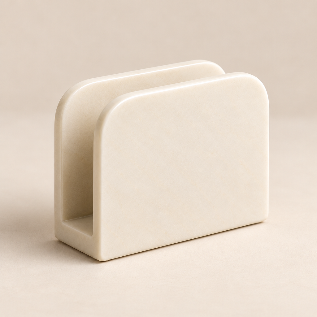 AI concept — napkin-holder, opposite three-quarter view