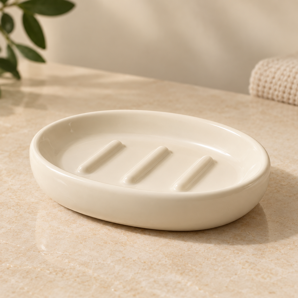 Countertop Soap Dish - AI concept front three-quarter view