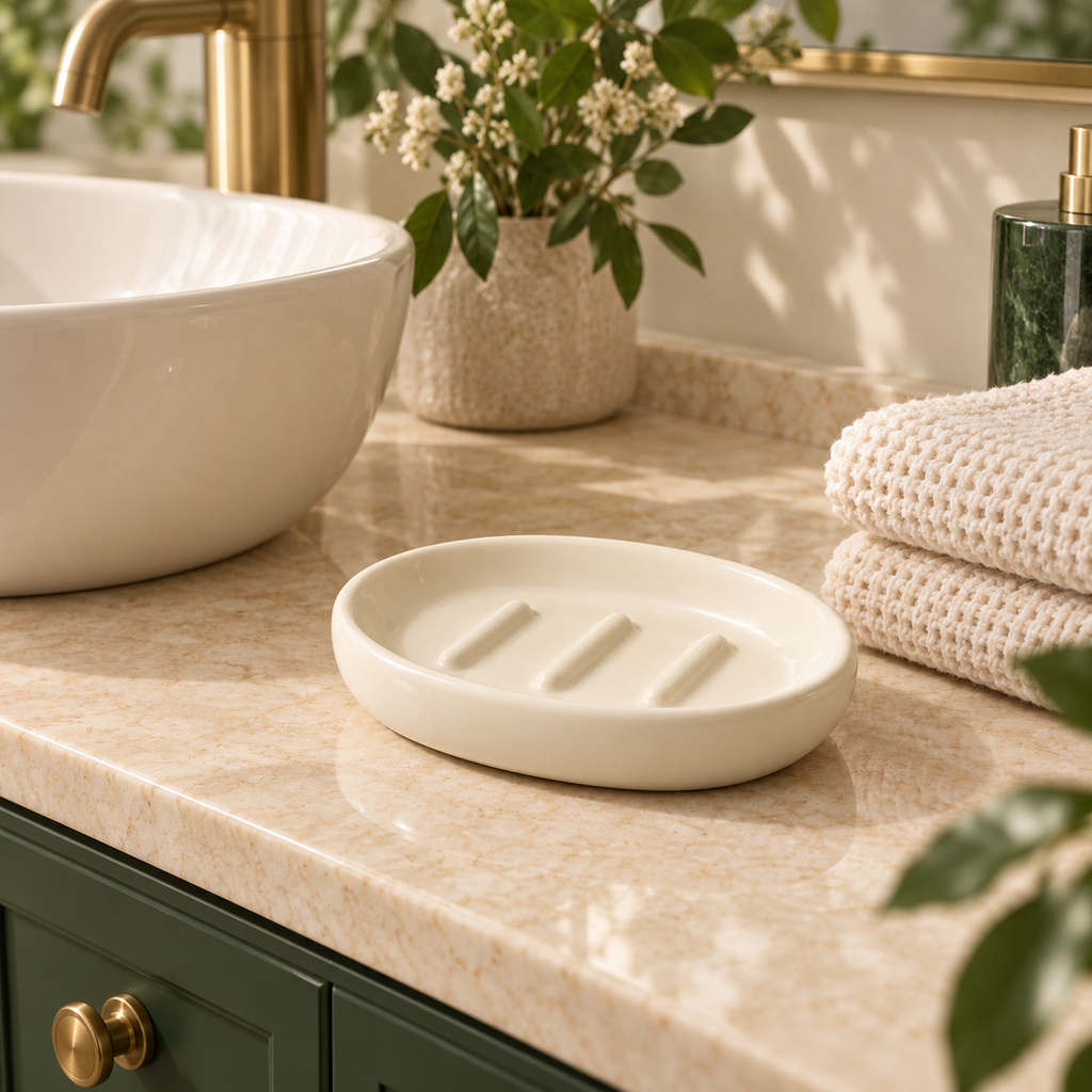 Countertop Soap Dish - AI concept bathroom lifestyle scene