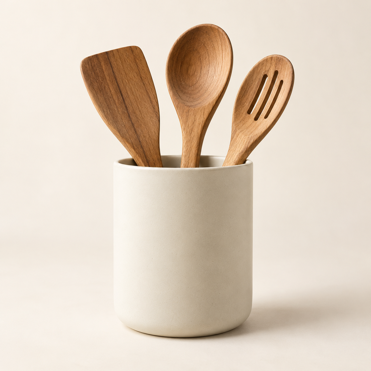 Everyday Utensil Crock — AI concept product image; utensils are styling props